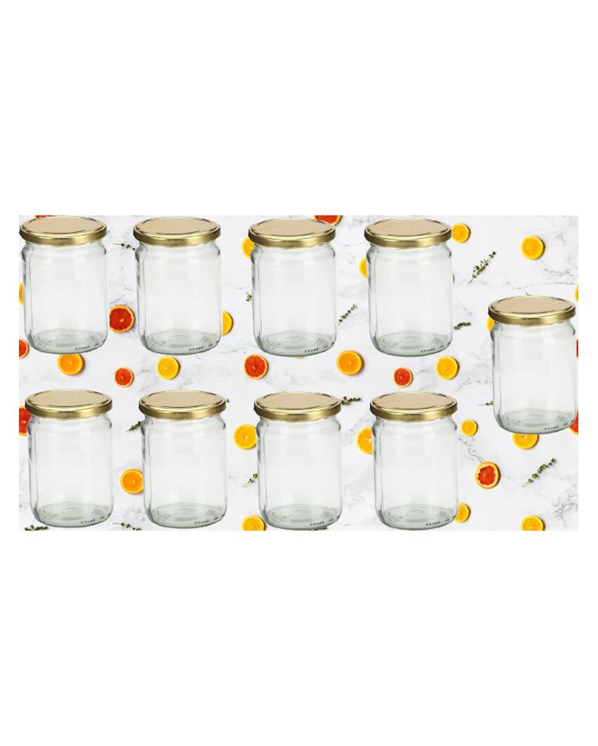 Medium Somil Clear Glass Storage Jar for Kitchen and Pantry | 500 ML | 4 x 4 inches