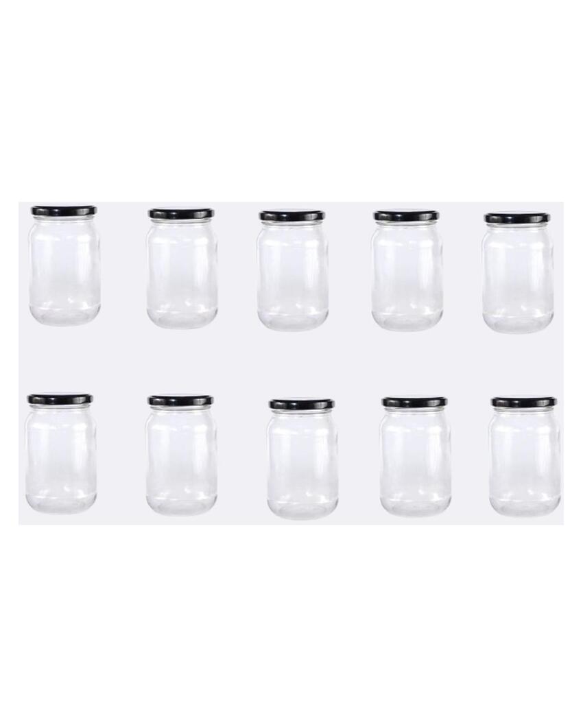 Durable Somil Clear Glass Storage Jar for Home Organization | 500 ML | 4 x 4 inches