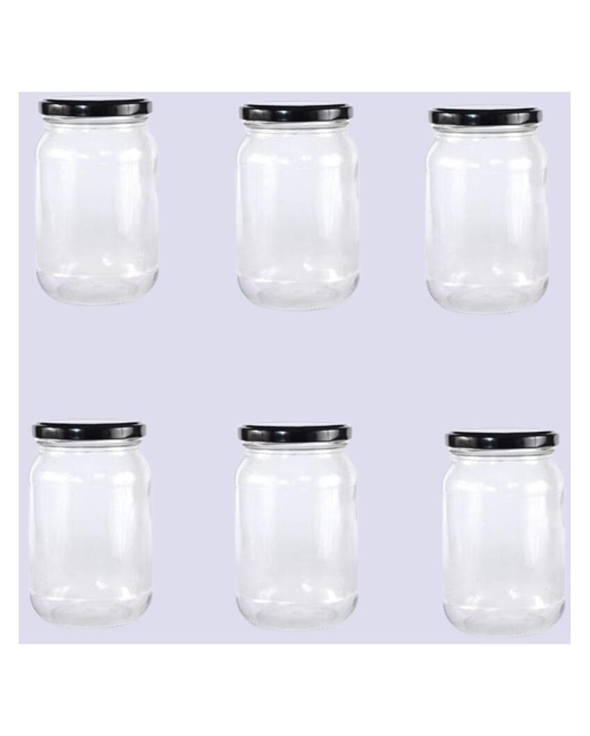 Durable Somil Clear Glass Storage Jar for Home Organization | 500 ML | 4 x 4 inches