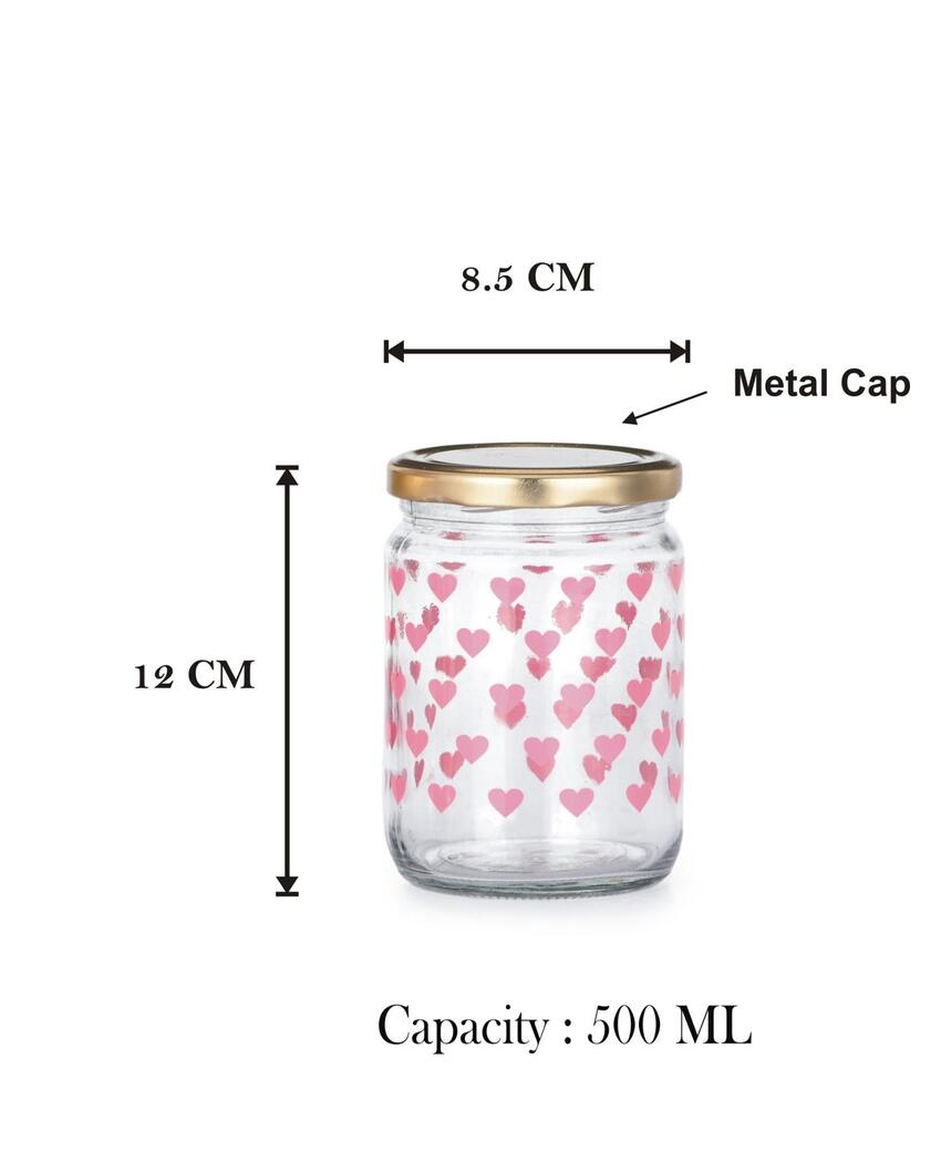 Somil Clear Glass Storage Jar for Multipurpose Kitchen Use | 500 ML | 4 x 4 inches