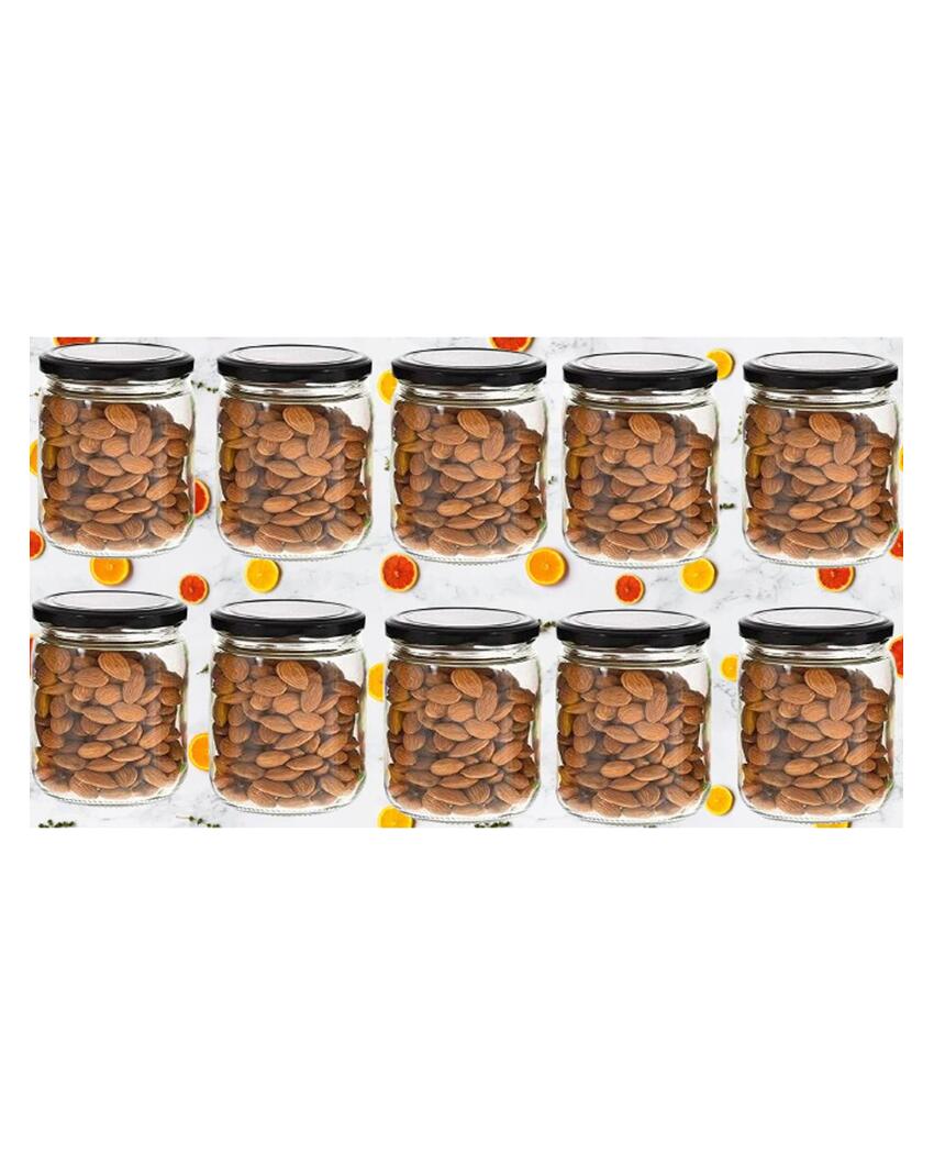 Clear Glass Storage Jar for Home Pantry Organization | 500 ML | 4 x 4 inches