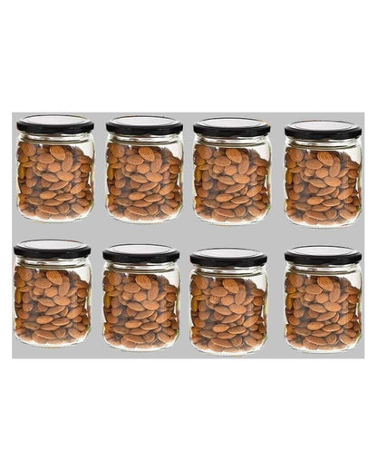 Sleek Somil Clear Glass Jar for Kitchen and Pantry | 500 ML | 4 x 4 inches