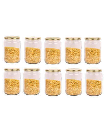 Spacious Clear Glass Storage Jar for Home and Kitchen | 1000 ML | 4 x 8 inches