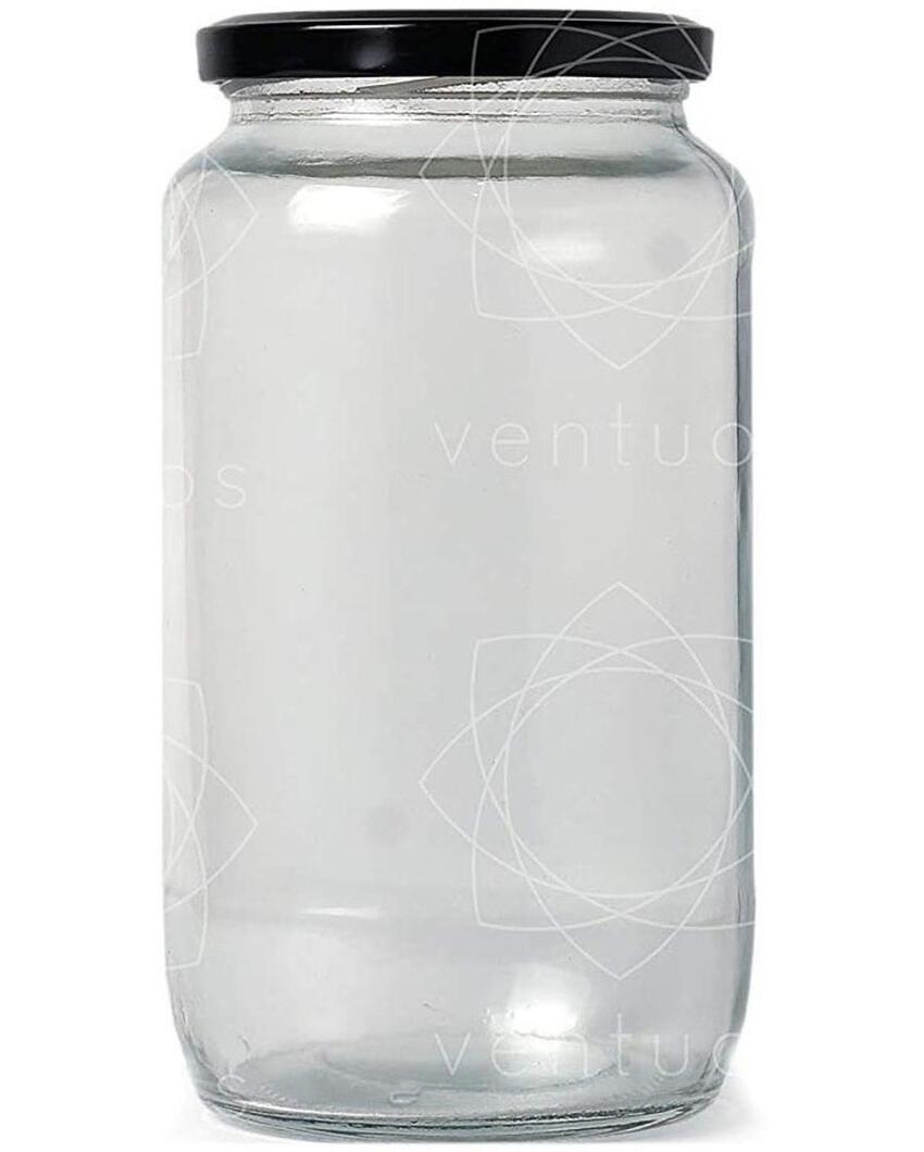 Spacious Clear Glass Storage Jar for Home and Kitchen | 1000 ML | 4 x 8 inches