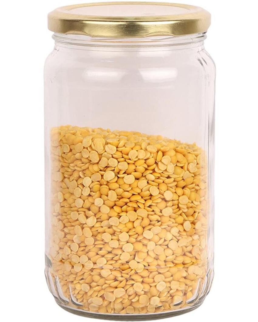 Spacious Clear Glass Storage Jar for Home and Kitchen | 1000 ML | 4 x 8 inches