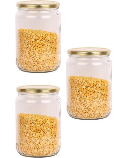 Spacious Clear Glass Storage Jar for Home and Kitchen | 1000 ML | 4 x 8 inches