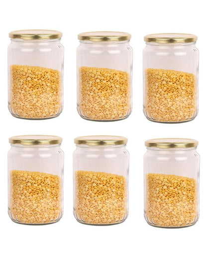 Spacious Clear Glass Storage Jar for Home and Kitchen | 1000 ML | 4 x 8 inches