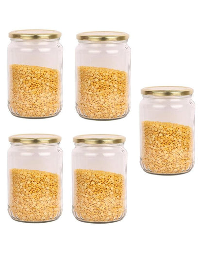 Spacious Clear Glass Storage Jar for Home and Kitchen | 1000 ML | 4 x 8 inches