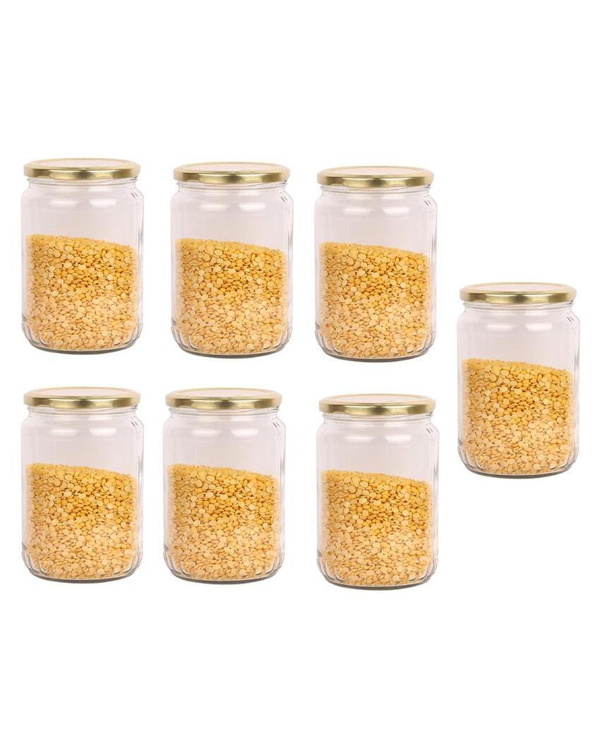 Spacious Clear Glass Storage Jar for Home and Kitchen | 1000 ML | 4 x 8 inches