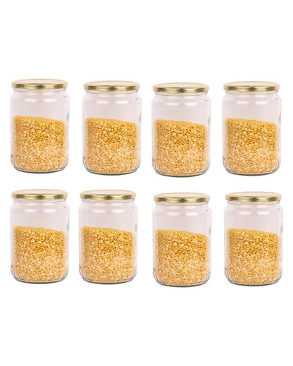 Spacious Clear Glass Storage Jar for Home and Kitchen | 1000 ML | 4 x 8 inches