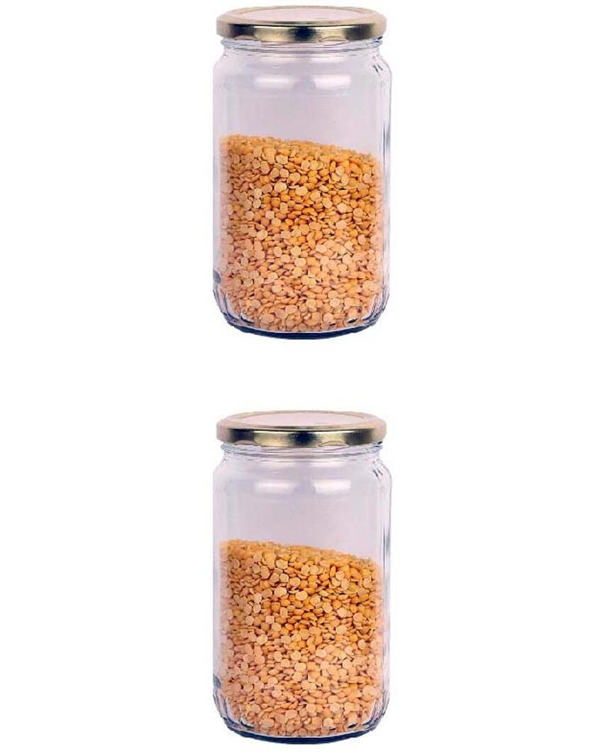 Large Clear Glass Container for Kitchen Pantry Organization | 1000 ML | 4 x 8 inches