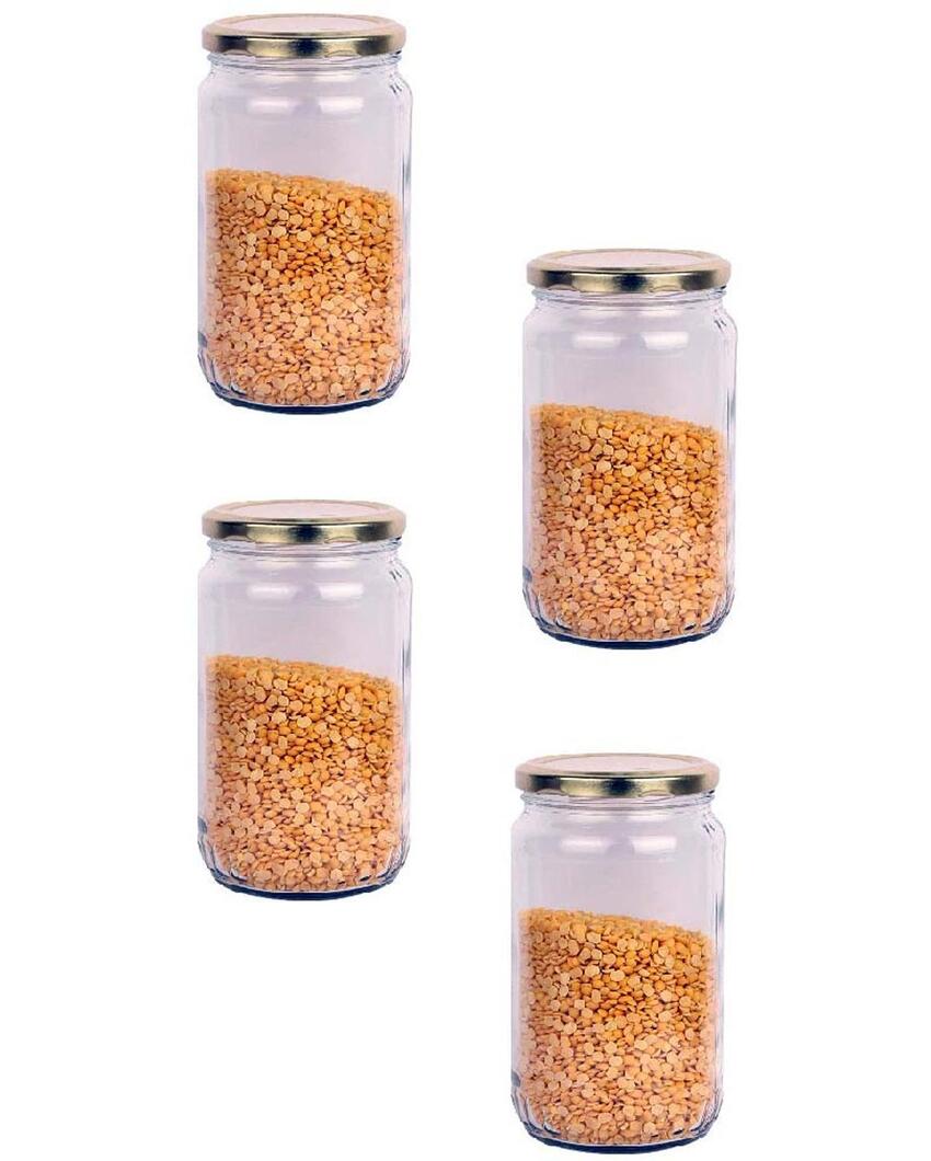 Large Clear Glass Container for Kitchen Pantry Organization | 1000 ML | 4 x 8 inches