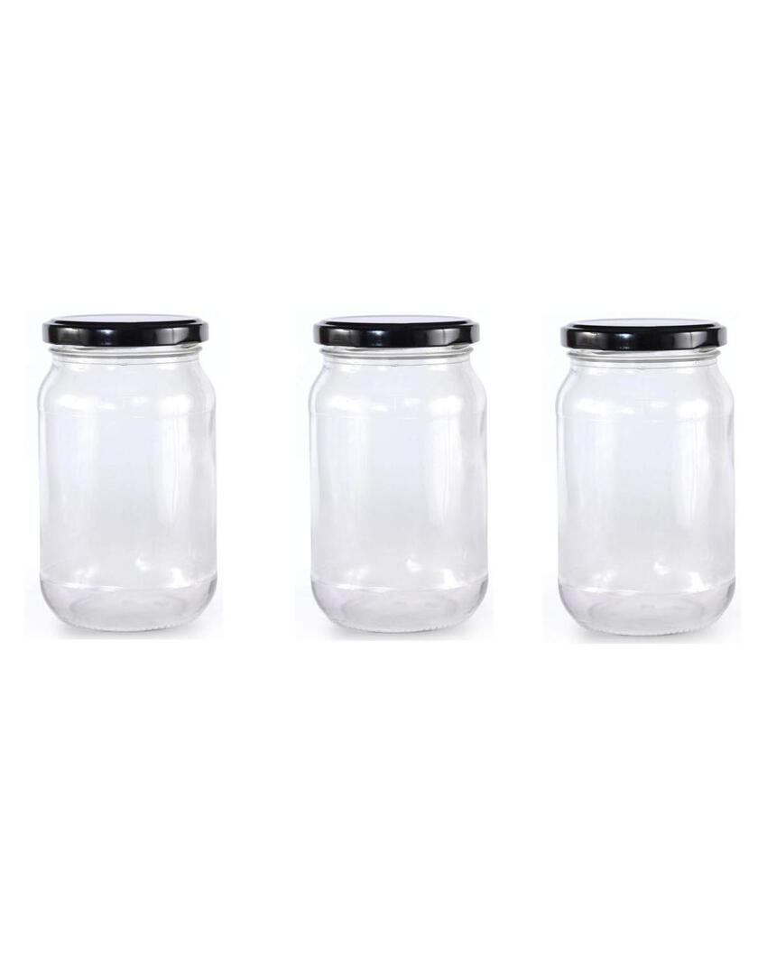 Versatile Clear Glass Jar for Home Kitchen Storage Needs | 1000 ML | 4 x 8 inches