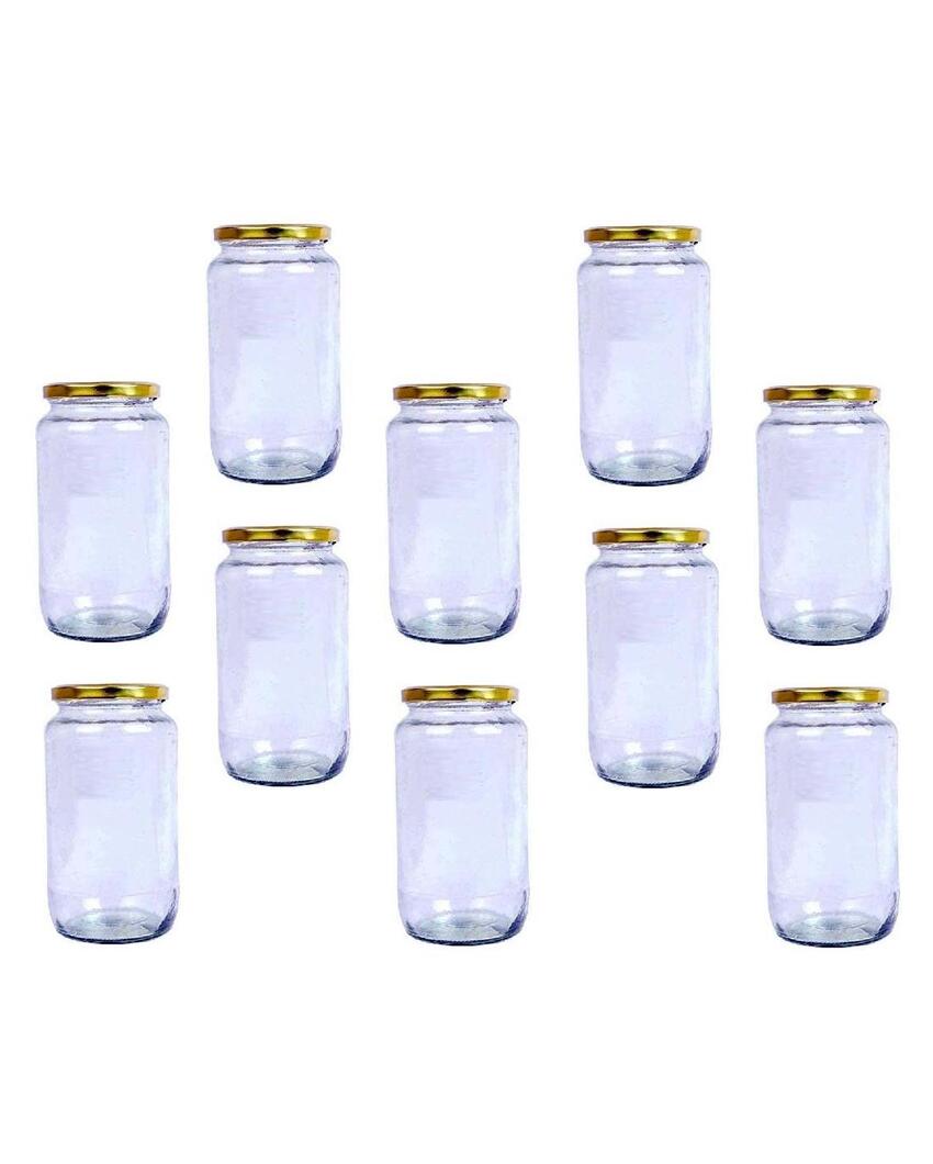 Clear Glass Storage Jar for Kitchen Essentials and Pantry Organization | 1000 ML | 4 x 8 inches