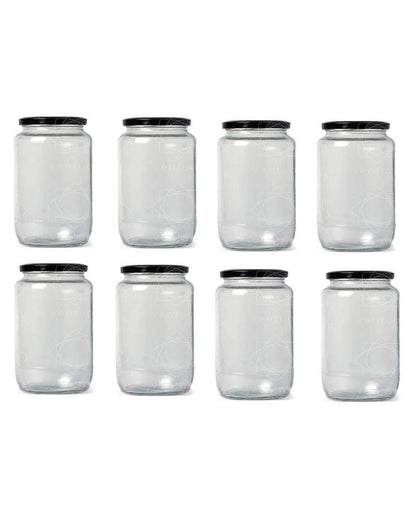 Clear Glass Storage Jar for Kitchen Essentials and Pantry Organization | 1000 ML | 4 x 8 inches