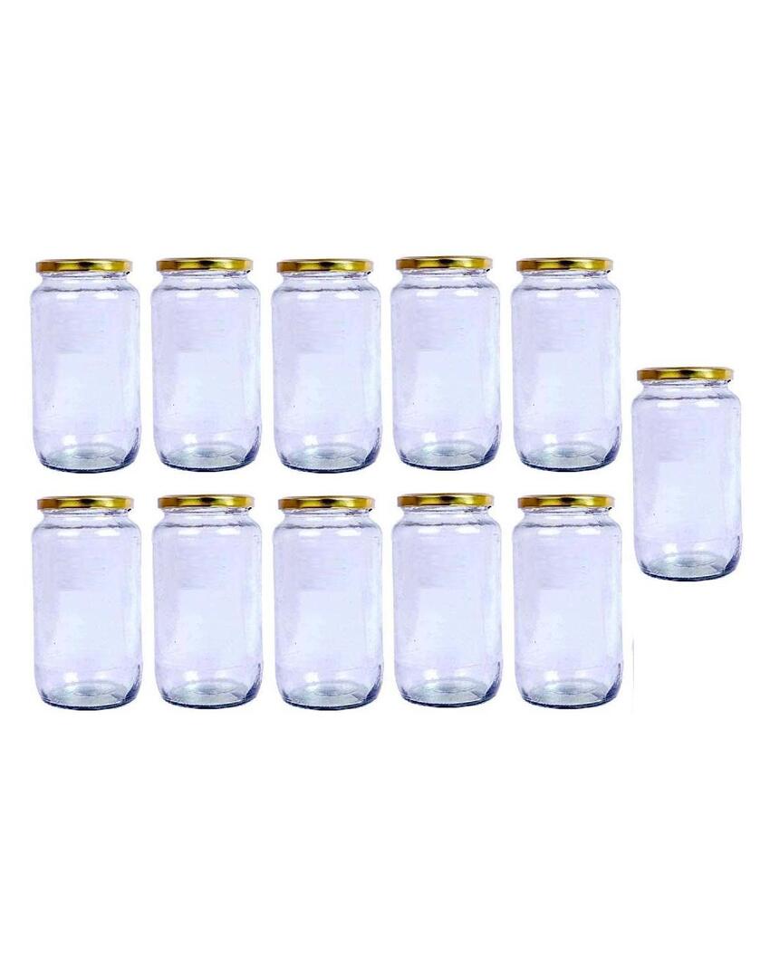 Clear Glass Storage Jar for Kitchen Essentials and Pantry Organization | 1000 ML | 4 x 8 inches