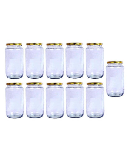 Clear Glass Storage Jar for Kitchen Essentials and Pantry Organization | 1000 ML | 4 x 8 inches