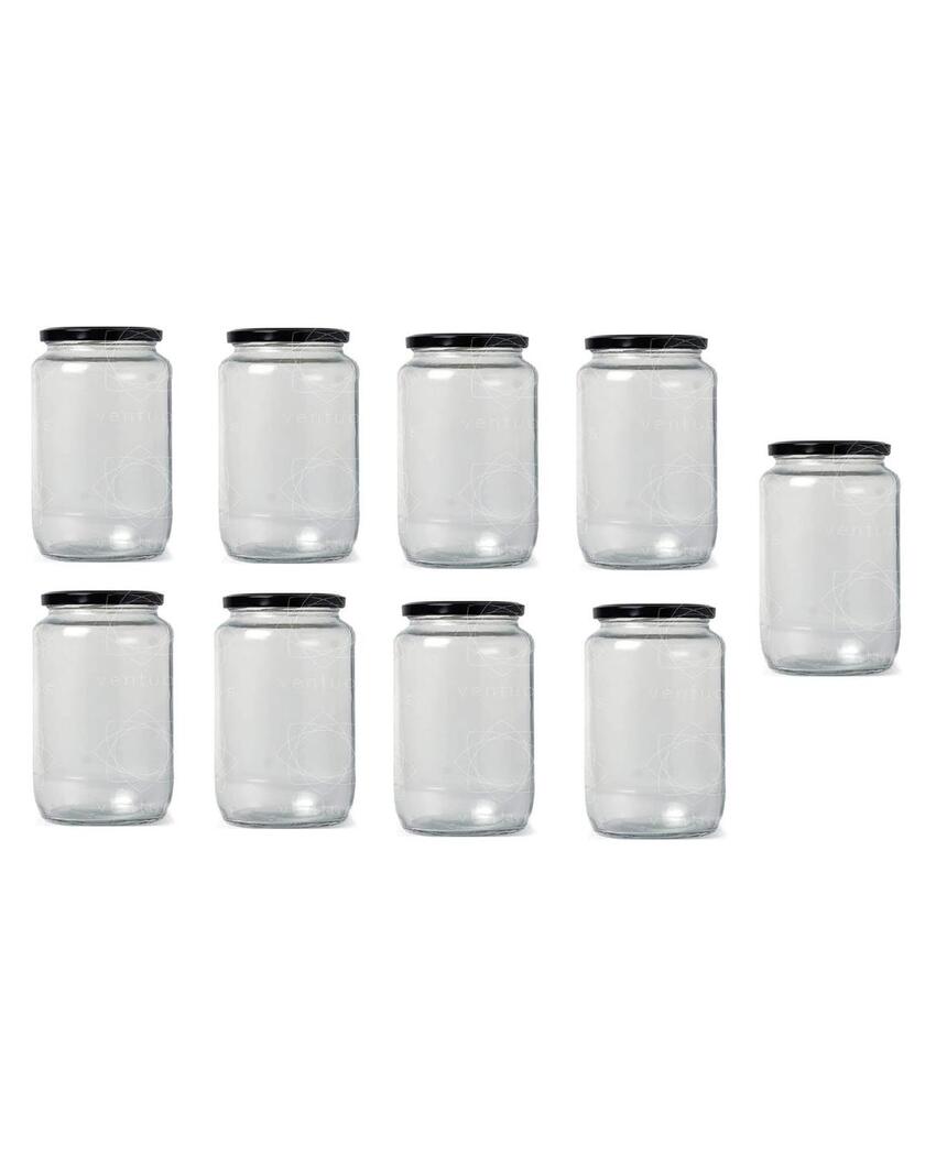 Clear Glass Storage Jar for Kitchen Essentials and Pantry Organization | 1000 ML | 4 x 8 inches