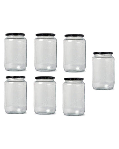 Clear Glass Storage Jar for Kitchen Essentials and Pantry Organization | 1000 ML | 4 x 8 inches