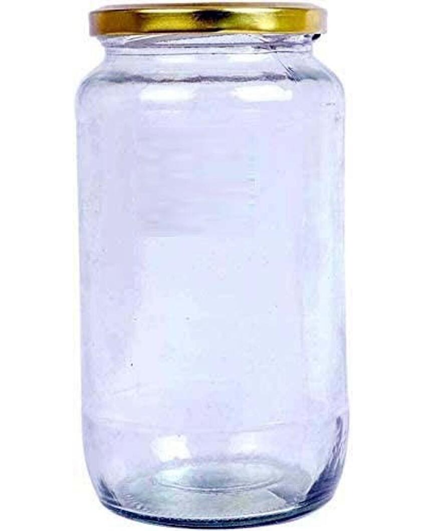 Clear Glass Storage Jar for Kitchen Essentials and Pantry Organization | 1000 ML | 4 x 8 inches