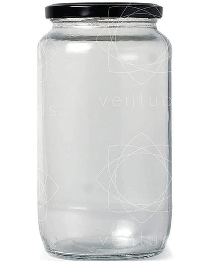 Clear Glass Storage Jar for Kitchen Essentials and Pantry Organization | 1000 ML | 4 x 8 inches