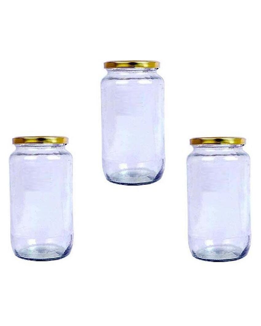 Clear Glass Storage Jar for Kitchen Essentials and Pantry Organization | 1000 ML | 4 x 8 inches