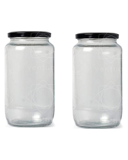 Clear Glass Storage Jar for Kitchen Essentials and Pantry Organization | 1000 ML | 4 x 8 inches