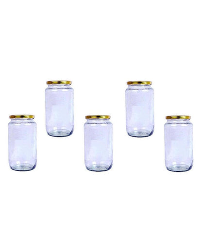 Clear Glass Storage Jar for Kitchen Essentials and Pantry Organization | 1000 ML | 4 x 8 inches