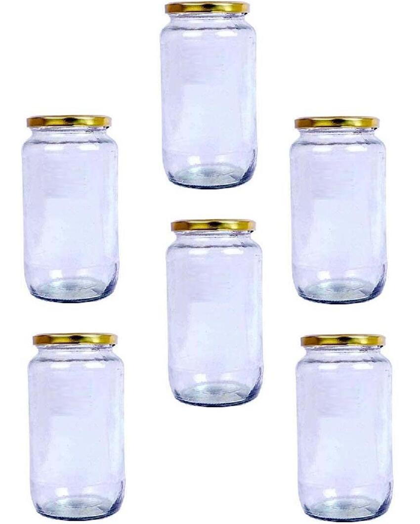 Clear Glass Storage Jar for Kitchen Essentials and Pantry Organization | 1000 ML | 4 x 8 inches