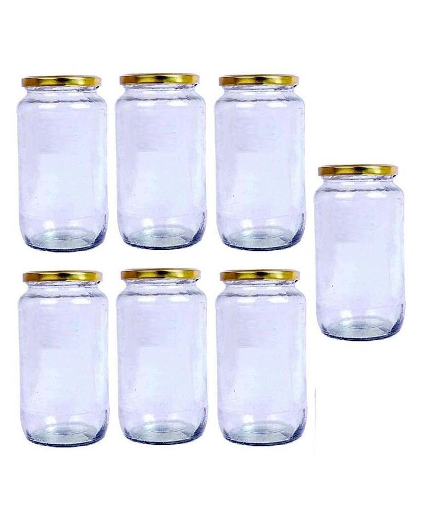 Clear Glass Storage Jar for Kitchen Essentials and Pantry Organization | 1000 ML | 4 x 8 inches