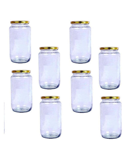 Clear Glass Storage Jar for Kitchen Essentials and Pantry Organization | 1000 ML | 4 x 8 inches