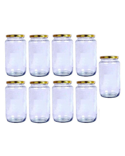 Clear Glass Storage Jar for Kitchen Essentials and Pantry Organization | 1000 ML | 4 x 8 inches