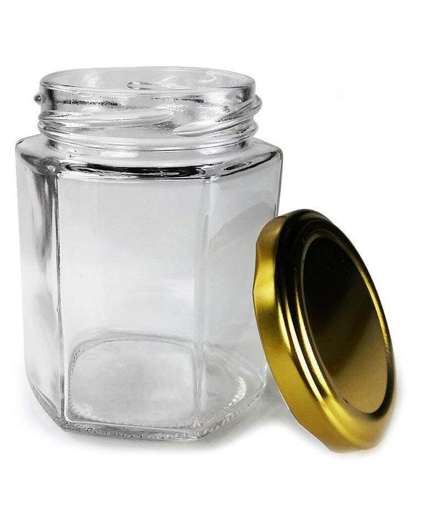 Medium Clear Glass Jar for Kitchen Storage and Organization | 400 ML | 4 x 5 inches