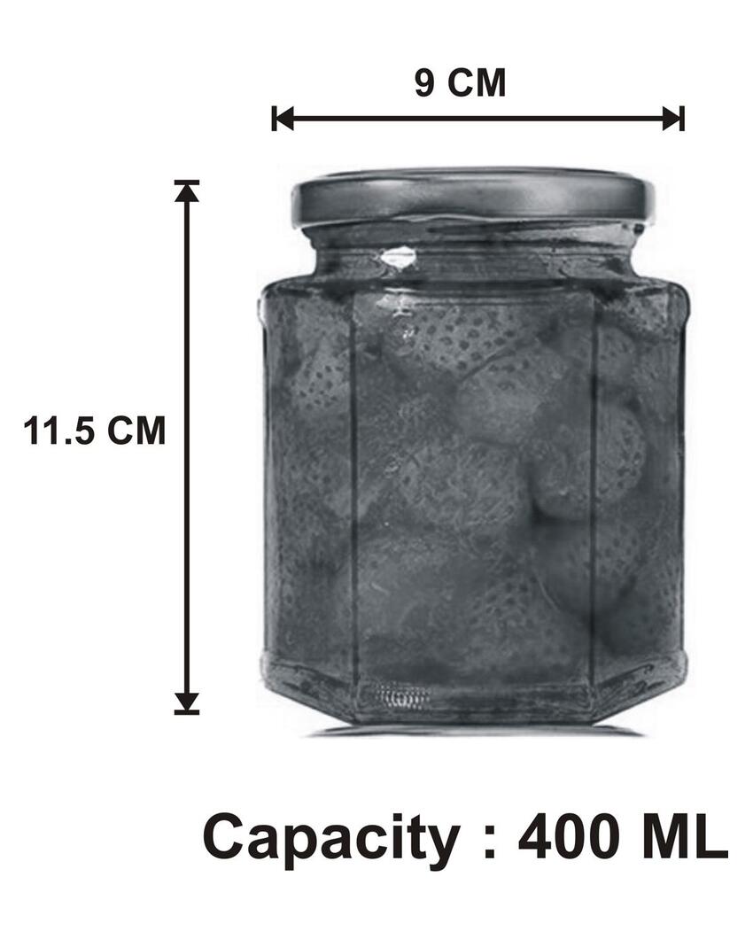 Medium Clear Glass Jar for Kitchen Storage and Organization | 400 ML | 4 x 5 inches