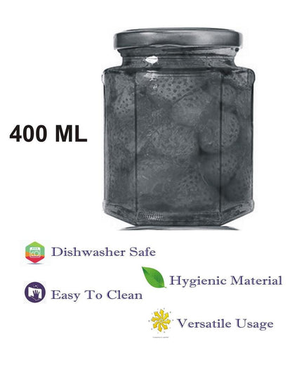 Medium Clear Glass Jar for Kitchen Storage and Organization | 400 ML | 4 x 5 inches