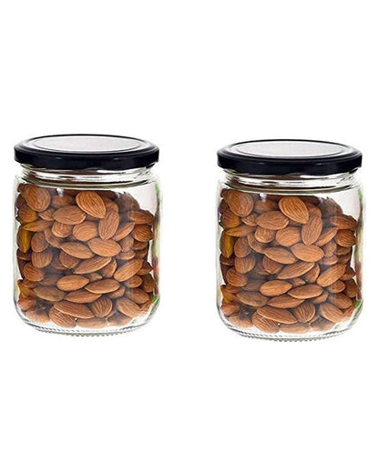 Versatile Clear Glass Cookie Jar for Kitchen and Home Use | 500 ML | 4 x 5 inches