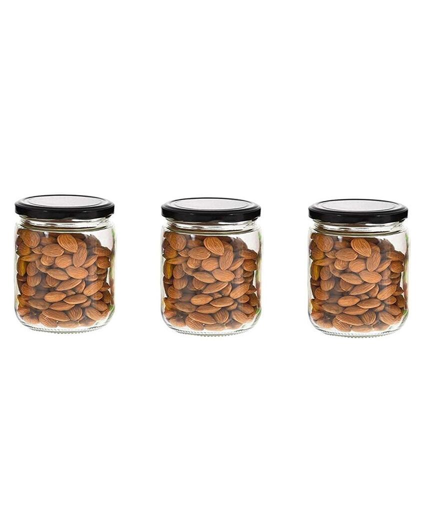 Versatile Clear Glass Cookie Jar for Kitchen and Home Use | 500 ML | 4 x 5 inches