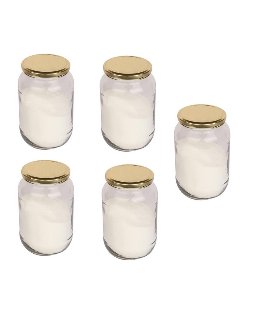 Sleek Clear Glass Cookie Jar for Kitchen Organization | 1000 ML | 4 x 8 inches