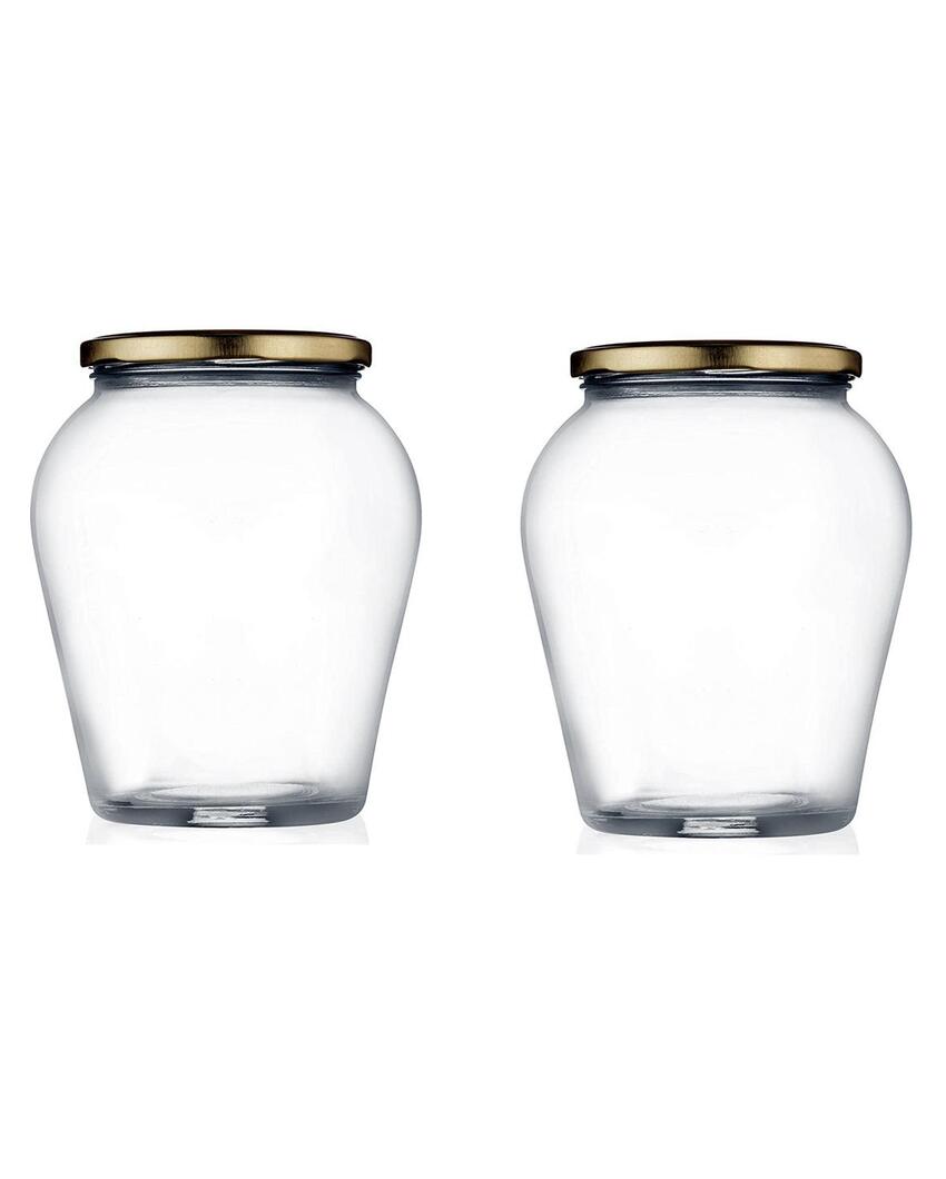 Versatile Clear Glass Cookie Jar for Home and Kitchen Use | 1000 ML | 5 x 7 inches