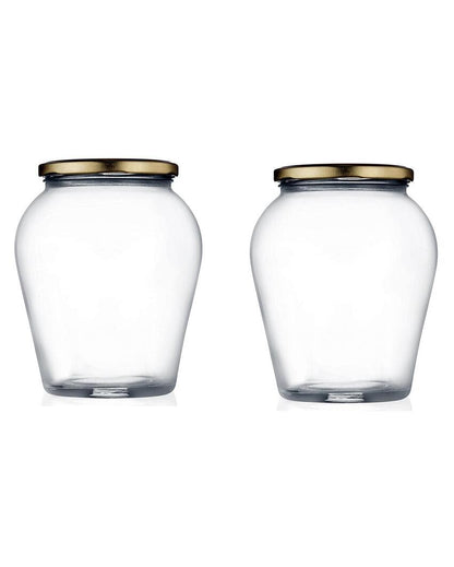 Versatile Clear Glass Cookie Jar for Home and Kitchen Use | 1000 ML | 5 x 7 inches