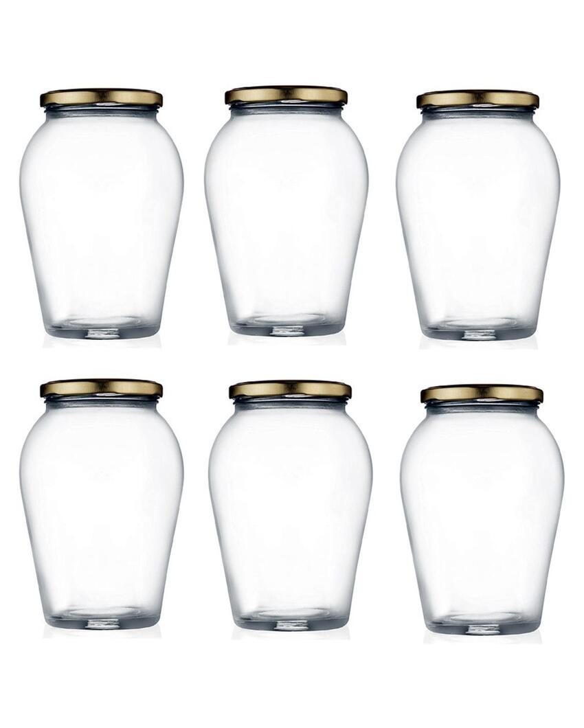 Versatile Clear Glass Cookie Jar for Home and Kitchen Use | 1000 ML | 5 x 7 inches