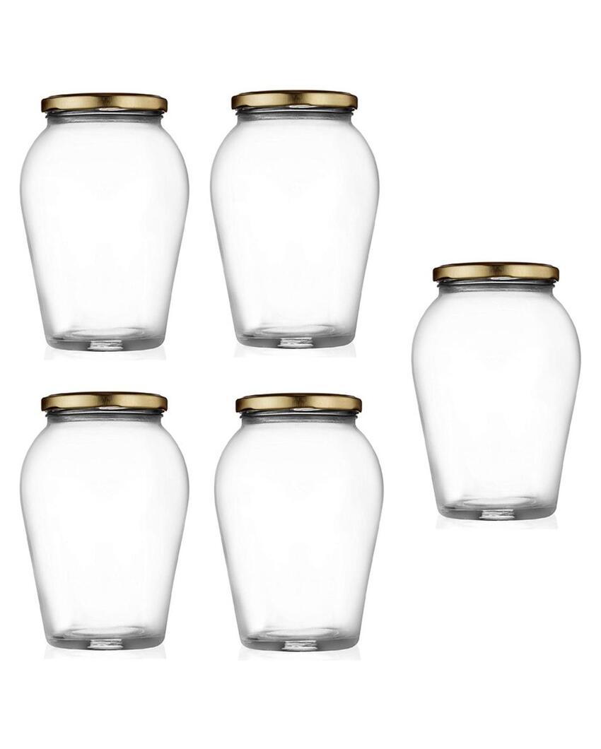 Versatile Clear Glass Cookie Jar for Home and Kitchen Use | 1000 ML | 5 x 7 inches