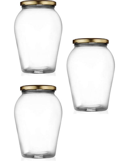 Versatile Clear Glass Cookie Jar for Home and Kitchen Use | 1000 ML | 5 x 7 inches