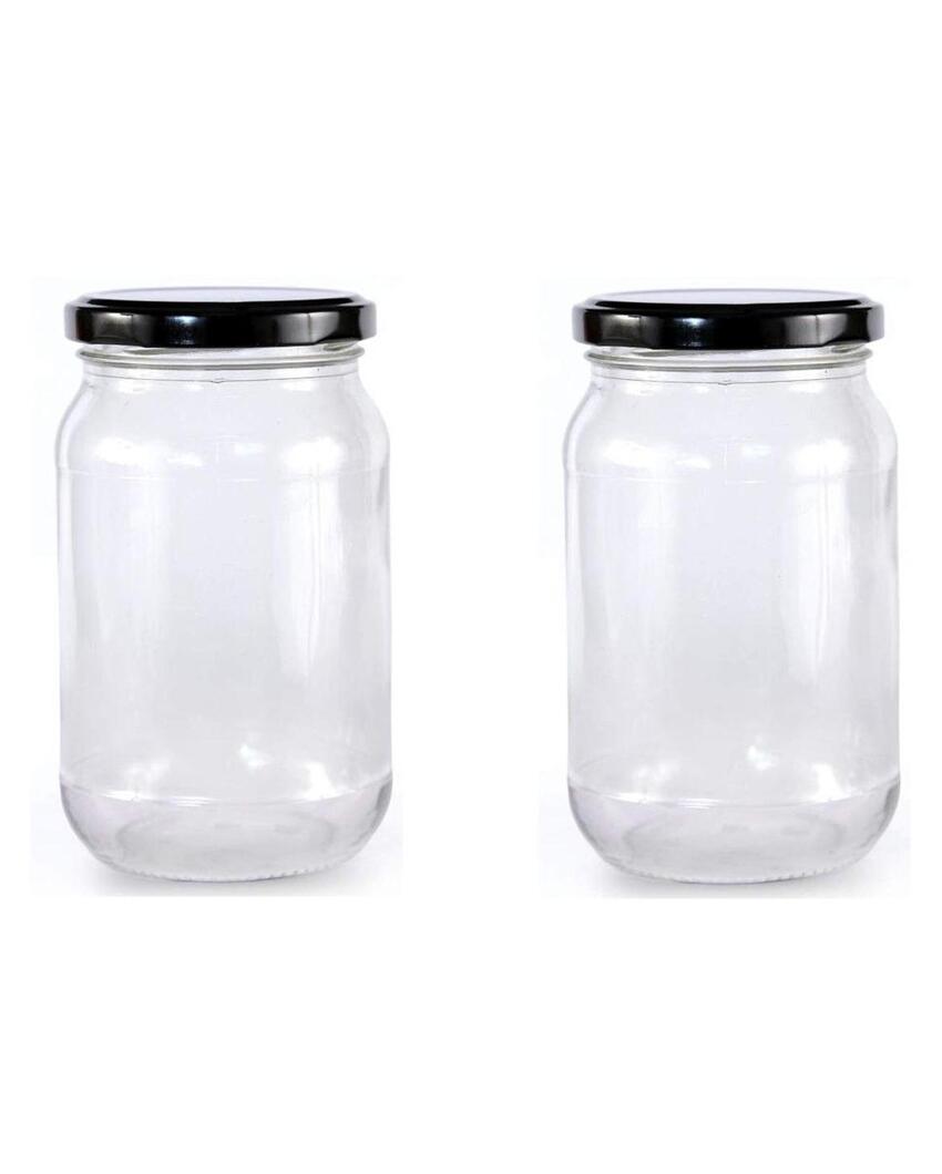 Sleek Clear Glass Cookie Jar for Efficient Home and Kitchen Use | 500 ML | 4 x 5 inches