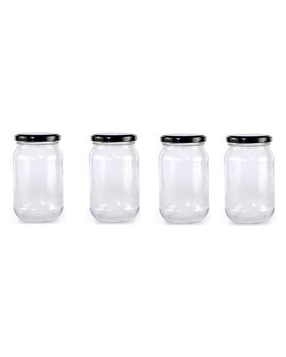 Sleek Clear Glass Cookie Jar for Efficient Home and Kitchen Use | 500 ML | 4 x 5 inches