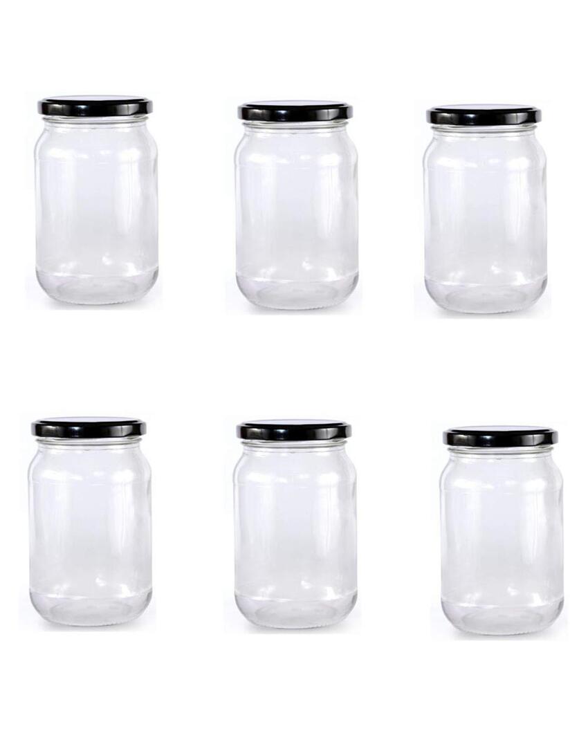 Sleek Clear Glass Cookie Jar for Efficient Home and Kitchen Use | 500 ML | 4 x 5 inches