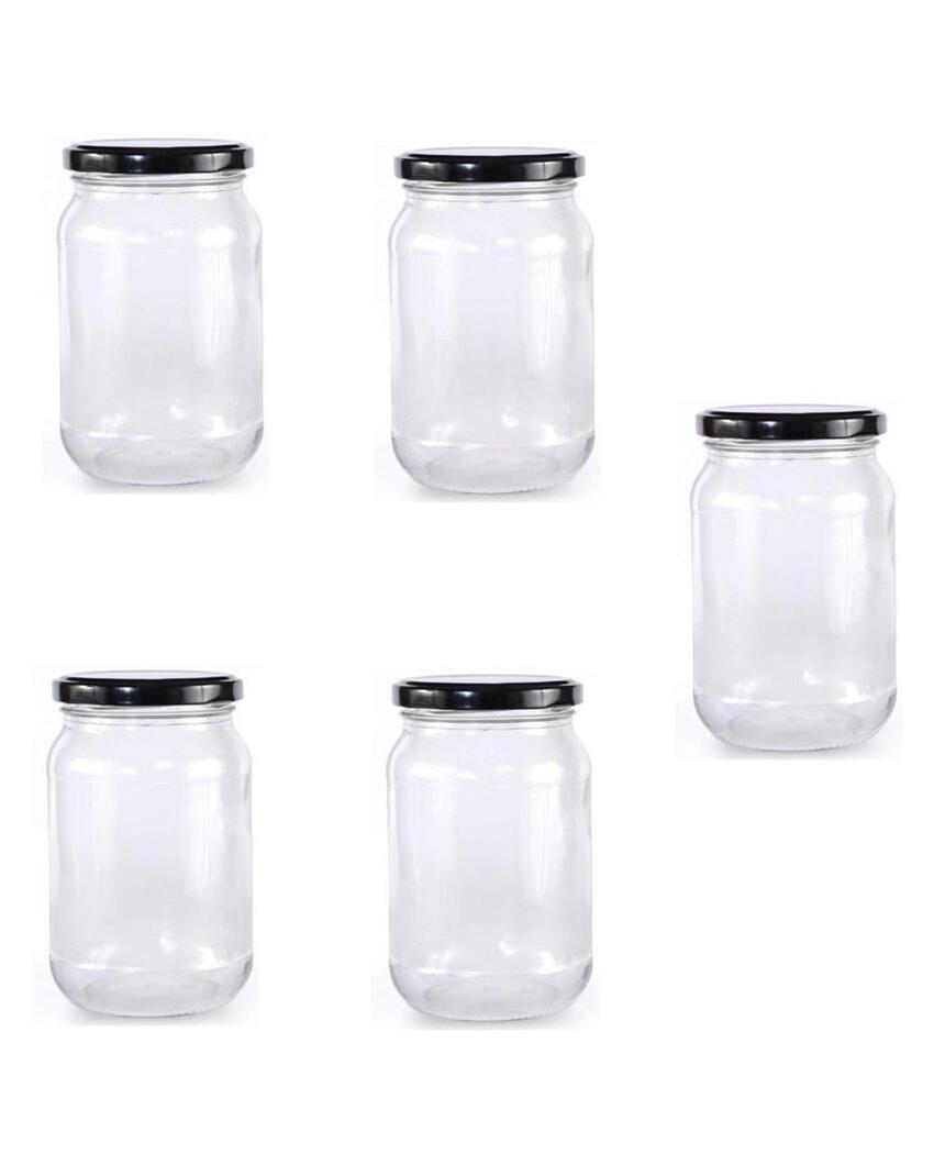 Sleek Clear Glass Cookie Jar for Efficient Home and Kitchen Use | 500 ML | 4 x 5 inches