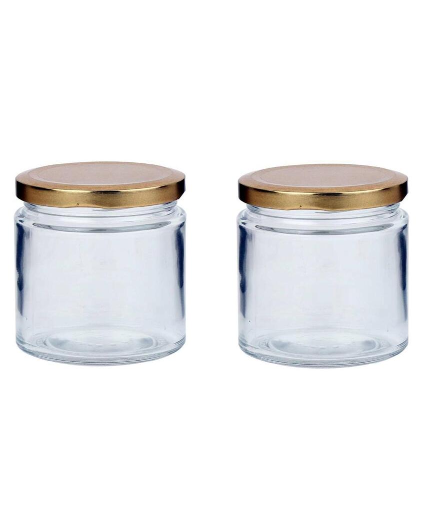 Stylish Clear Glass Cookie Jar for Kitchen Pantry Storage | 50 ML | 2 x 2 inches