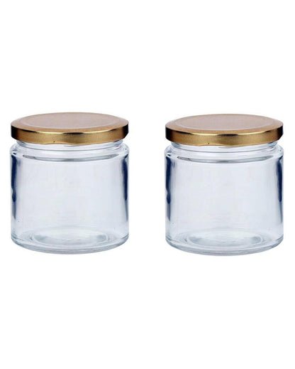 Stylish Clear Glass Cookie Jar for Kitchen Pantry Storage | 50 ML | 2 x 2 inches