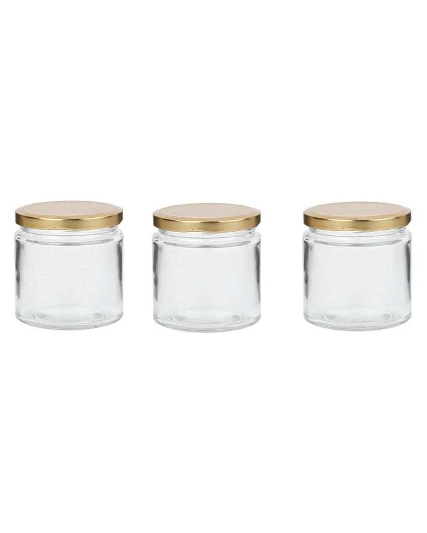 Stylish Clear Glass Cookie Jar for Kitchen Pantry Storage | 50 ML | 2 x 2 inches